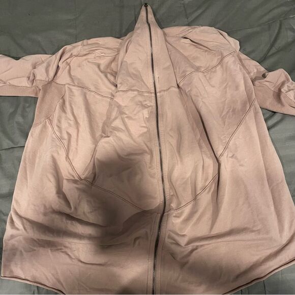 Anthropologie Pure + Good Blush Pink Draped Zip Front Cardigan Size Small - Picture 6 of 8